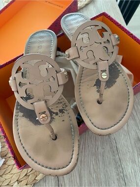 Tory Burch Light Makeup Miller Calf Leather Sandals